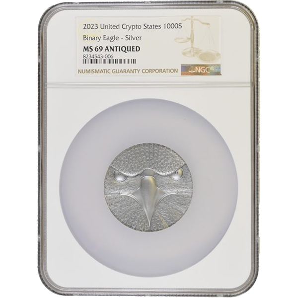 Binary Eagle MS 69 Antiqued NGC