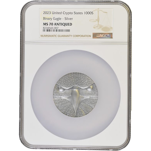 Binary Eagle MS 70 Antiqued NGC