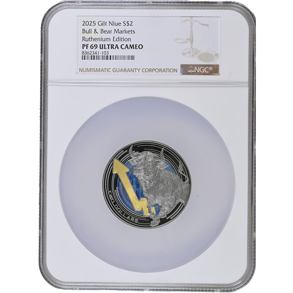 Bull and Bear Markets Ruthenium Edition PF 69 Ultra Cameo